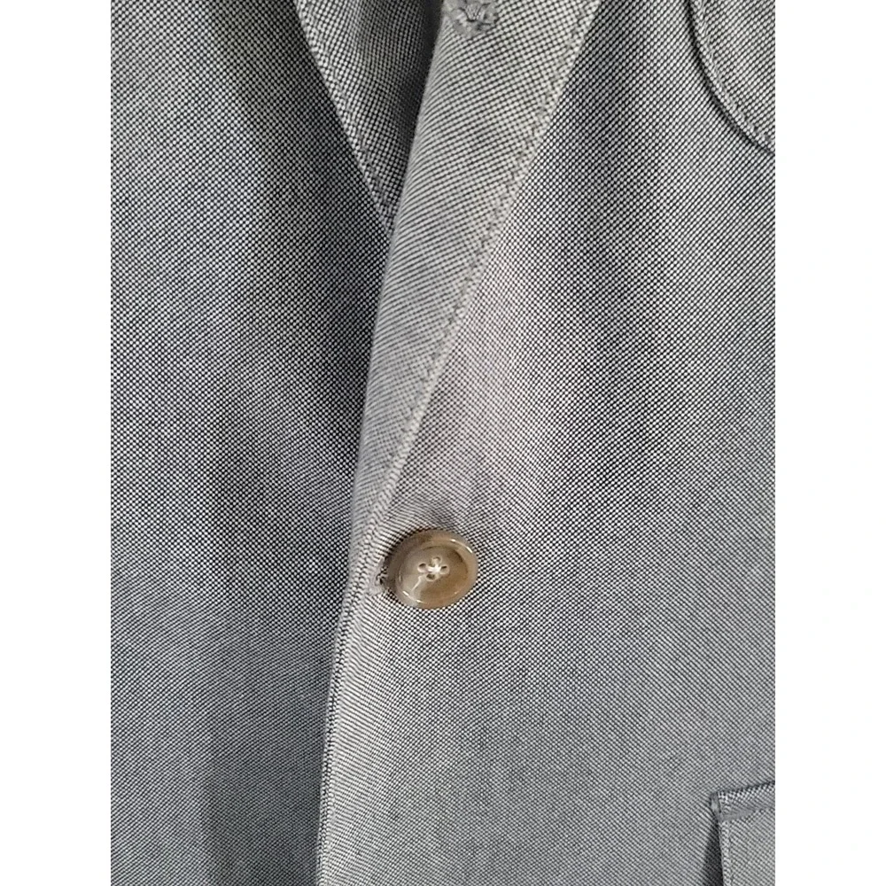 J. Crew Men's Blue Chambray 3 Button Roll Italian Cotton Sports Coat Size Small